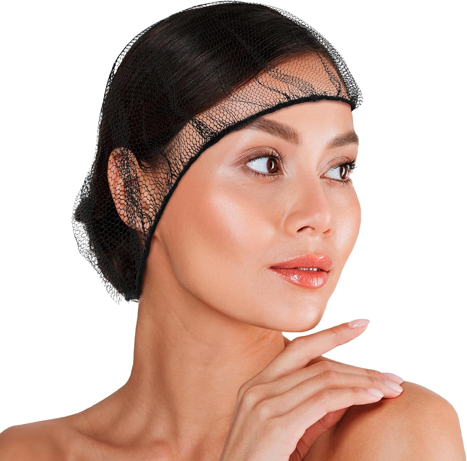 ABC PACK & SUPPLY Black Disposable Hair Net, 28 Inches. 100 Pack Micro Nylon Bouffant Hair Nets. Bouffant Caps Disposable with Elastic Edge. Stretchable Hairnets for Foodservice, Industrial Use