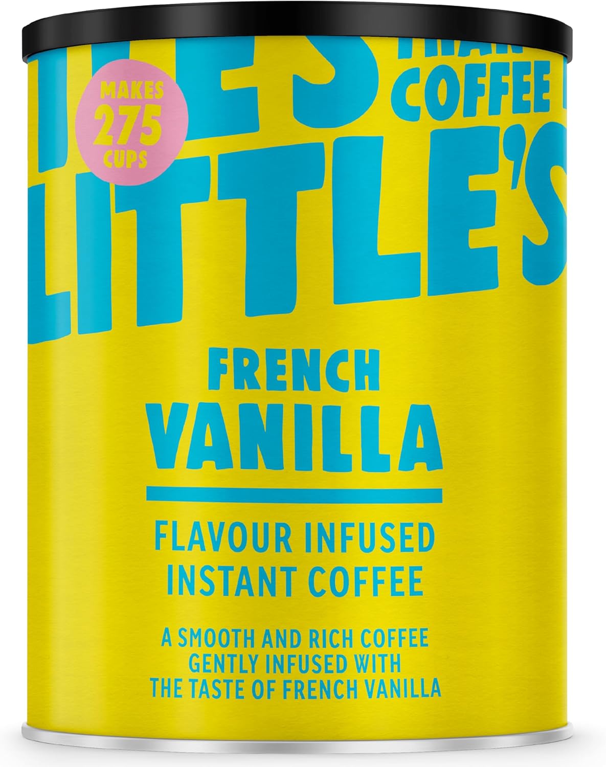 Little's French Vanilla Flavoured Instant Coffee, 500g Tin - Rich & Smooth Coffee, Infused With Vanilla Flavour - Vegan Friendly, Low Calories, No Added Sugar