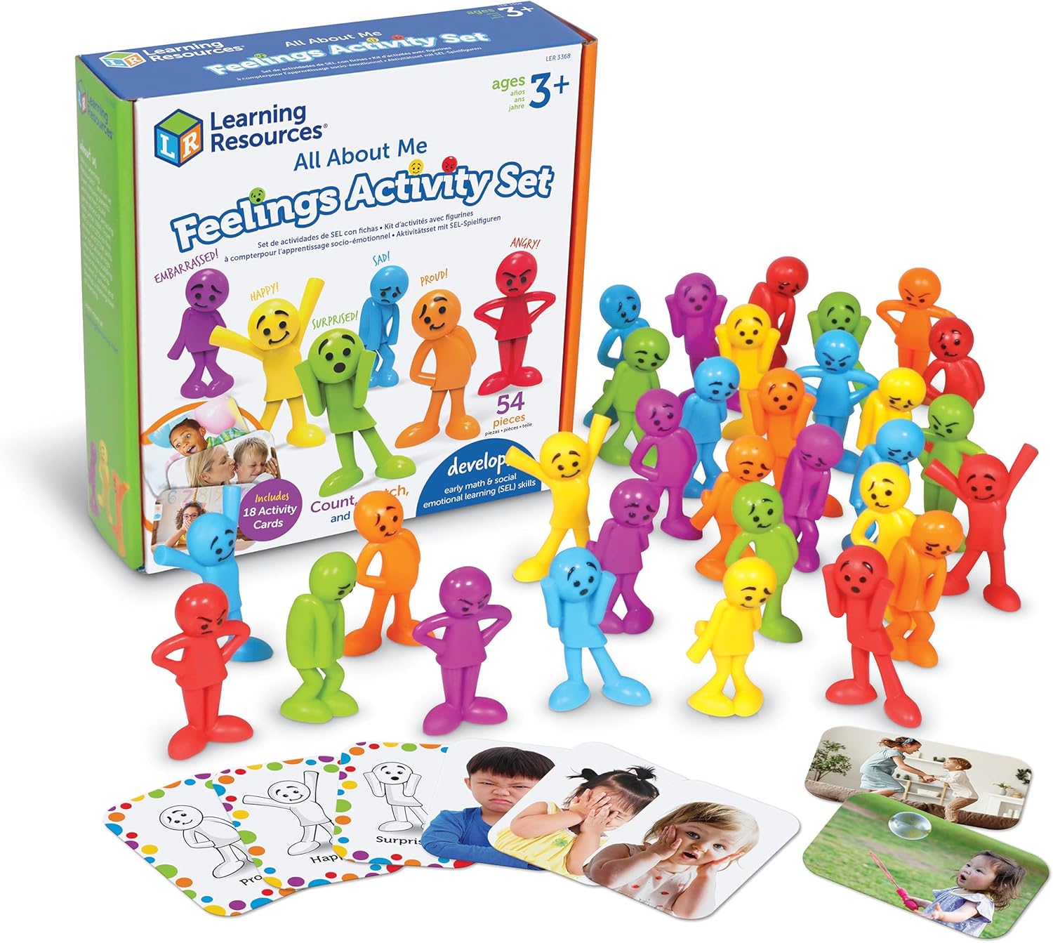 Learning Resources All About Me Feelings Activity Set,54 Pieces,Ages 3+ Toddler Social Emotional Learning Games,Communication Games Kids,Emotion Toys,Feeling Toys Kids,Multicoloured (LER3368)