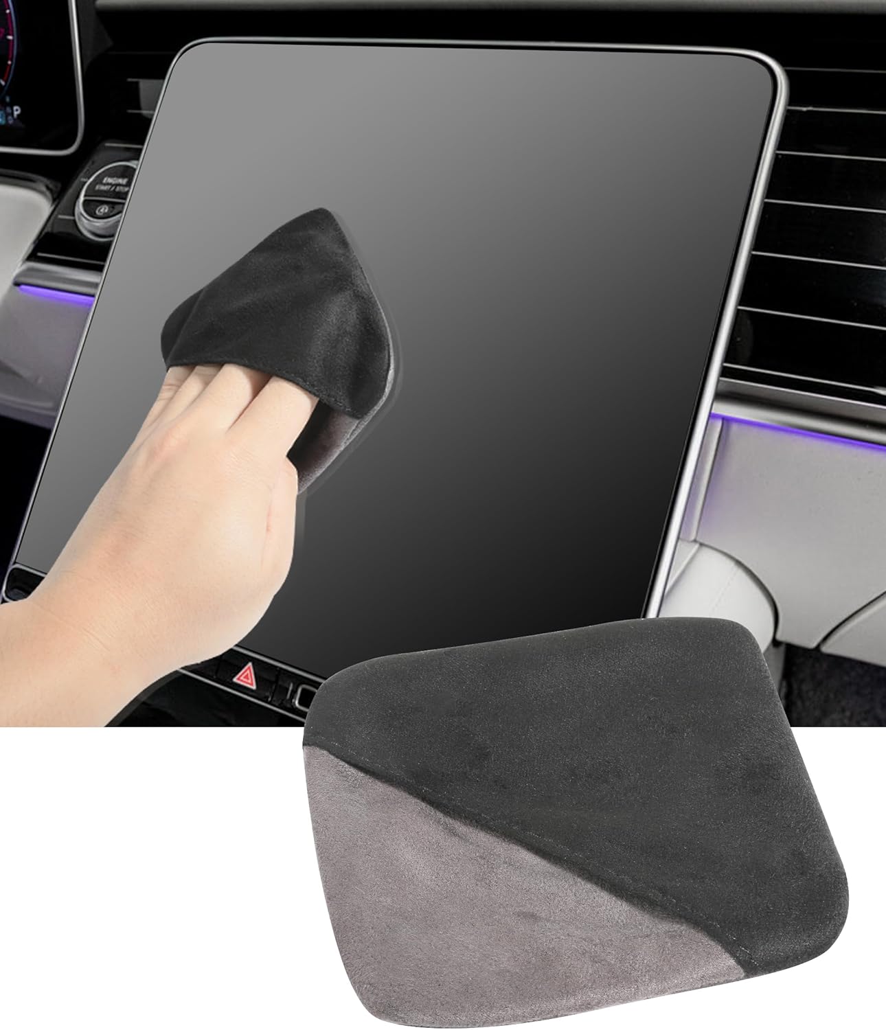 Car Screen Cleaner,Touch Screen Cleaner for Car,Car Accessories Car Screen Wipes,Foldable Car Screen Cleaner Cloth,Square Microfiber Auto Screen Cleaning Pad,Fit for Car Dashboard LCD Display
