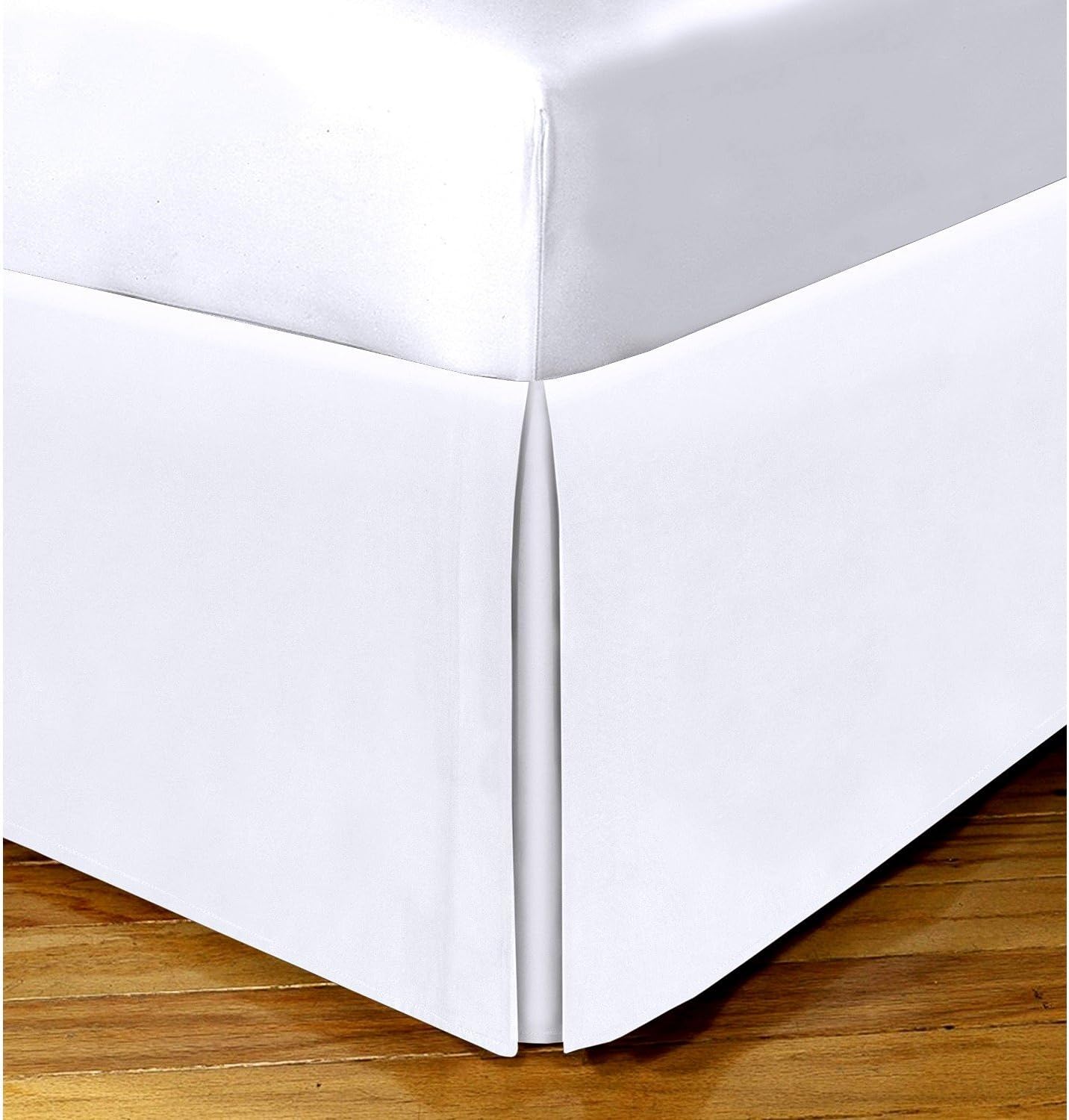 Spacemaker Extra-Long 21" Drop Length Bed Skirt, King, White