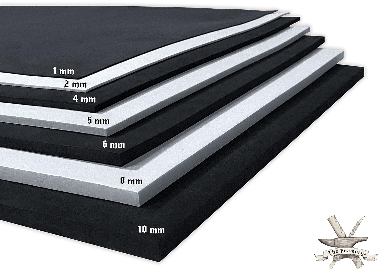 The Foamory Black EVA Foam Sheet - 2mm Thick 14x39 inch Cosplay Craft Foam