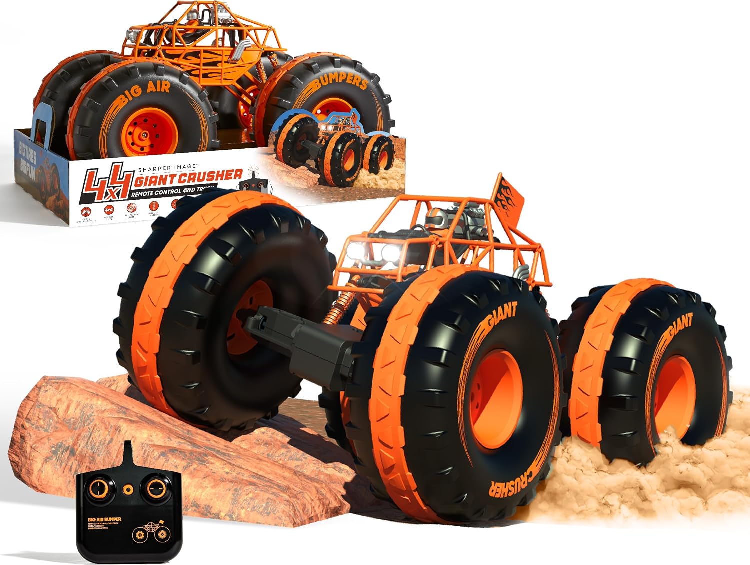 Sharper Image - 4 x 4 Giant Crusher Remote Control 4WD Truck with Rechargeable Battery - Remote Control Cars - Boys & Girls Gifts - RC Toy Cars for Children - Kids Toys