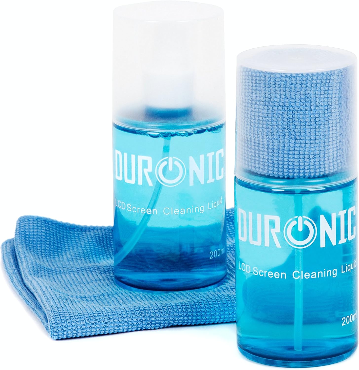 Duronic Screen Cleaner Kit SCK102 | 2X 200ml | 2 Pack | Cleaning Spray for LCD/TFT/LED/Plasma/OLED Televisions & Computer Monitors | with Microfibre Cloth | for Laptop, Smartphone, Television, Tablet