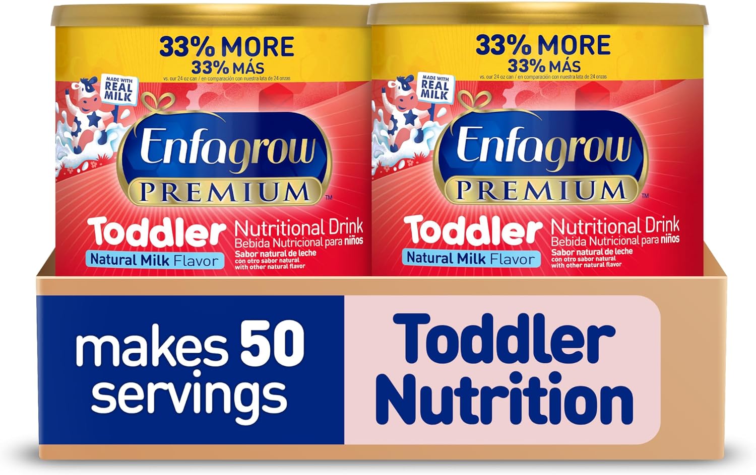 Enfagrow Premium Toddler Milk Nutritional Drink, Natural Milk, 32 Oz, 2 CT