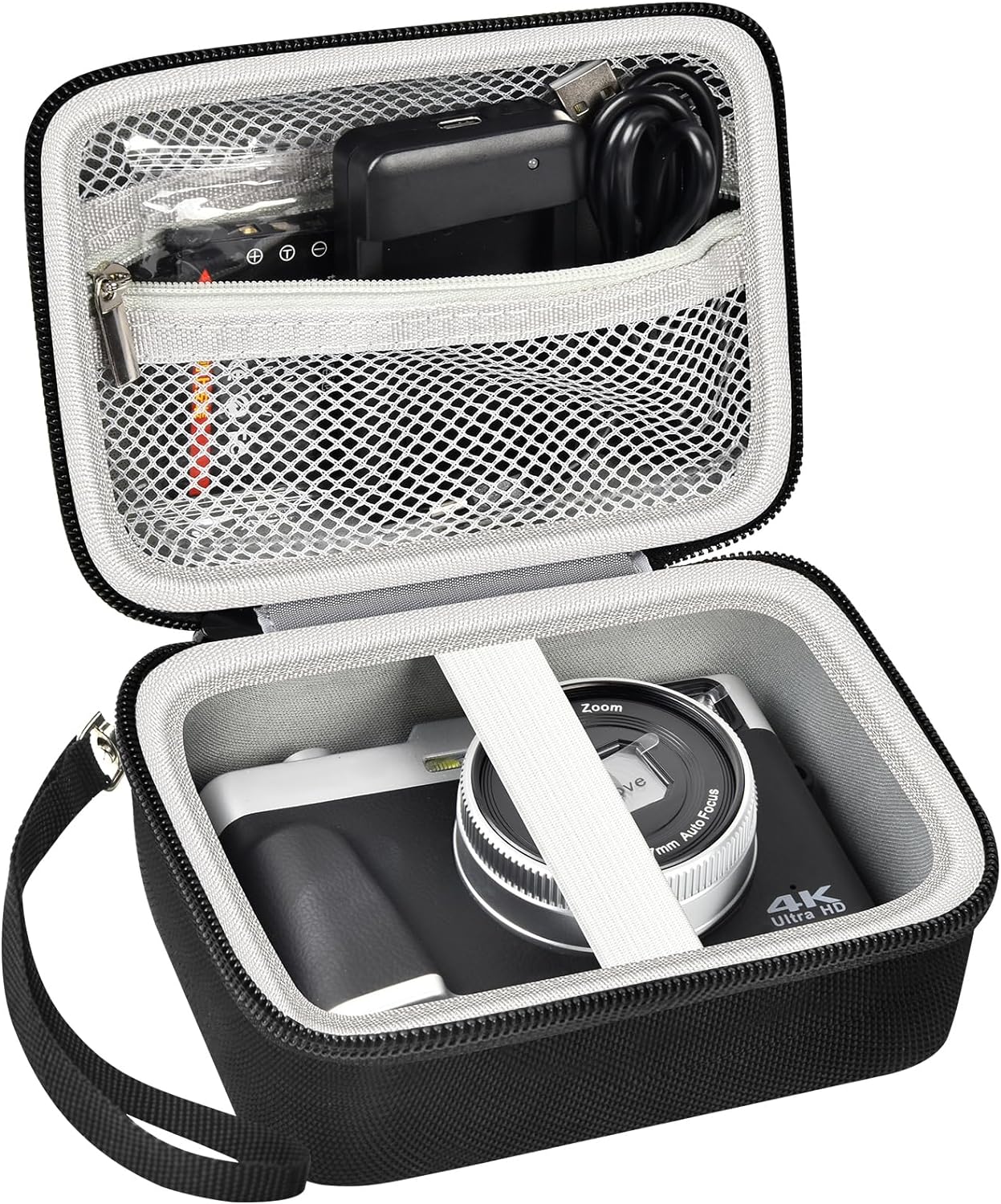 Hard Case Compatible with Sony ZV-1/ ZV-1F/ ZV-1 II Digital Camera，Portable Camera Storage Cover for ToAuite for Lecnippy for Bifevsr for Lecran 4K 5K Digital Camera-Black Bag+Black Zipper(Box Only)