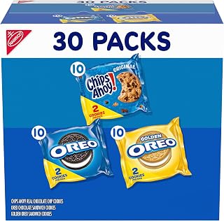 Nabisco Sweet Treats Cookie Variety Pack OREO, OREO Golden & CHIPS AHOY!, 30 Snack Packs (2 Cookies Per Pack)