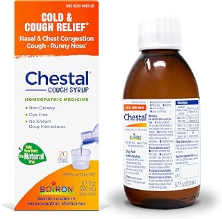 Boiron Chestal Adult Cold and Cough Syrup for Nasal and Chest Congestion, Runny Nose, and Sore Throat Relief - 6.7 Fl oz