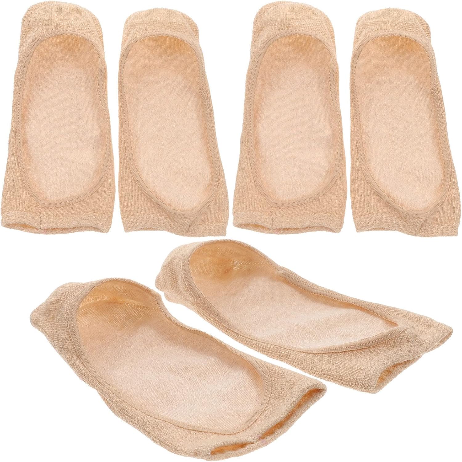 Healifty 3 Pairs of Womens Peep Toe Socks Toeless No Show Socks Hidden Socks Non Slip Shoe Liner Open Toe Socks for Women (Skin Color)