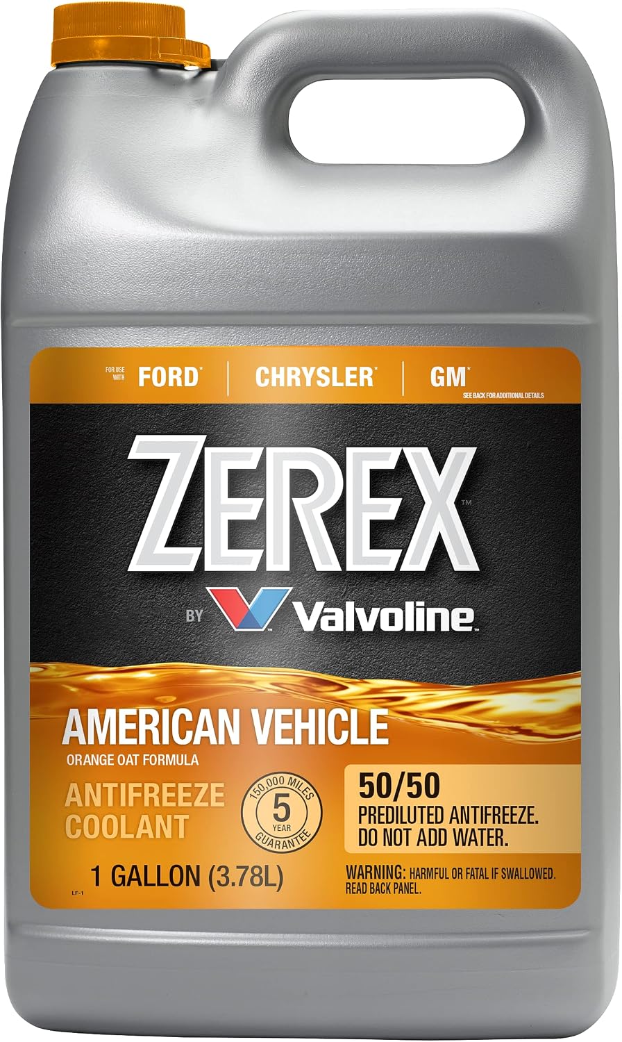 Zerex American Vehicle 50/50 Ready-to-Use Antifreeze Coolant 1 Gallon