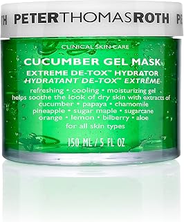 Peter Thomas Roth | Cucumber Gel Mask | Extreme De-Tox Hydrator, Cooling and Hydrating Facial Mask, Helps Soothe the Look of Dry and Irritated Skin, 5 fl oz (Pack of 1)