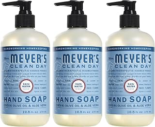 MRS. MEYER'S CLEAN DAY Hand Soap, Made with Essential Oils, Biodegradable Formula, Rain Water, 12.5 fl. oz - Pack of 3