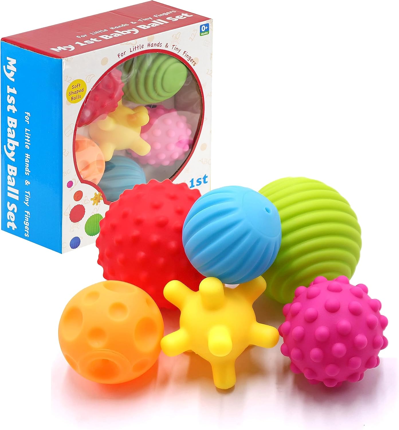 My First Baby Multi-Textured Sensory Soft Balls Multicolor Different Shaped Set for Babies and Toddlers Toy 6 pcs for Early Development, Sensory Toys for Babies
