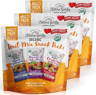 Nature's Garden Organic Trail Mix Snack Packs, Multi Pack 28.8 oz - 24 Individual Servings (Pack of 3)