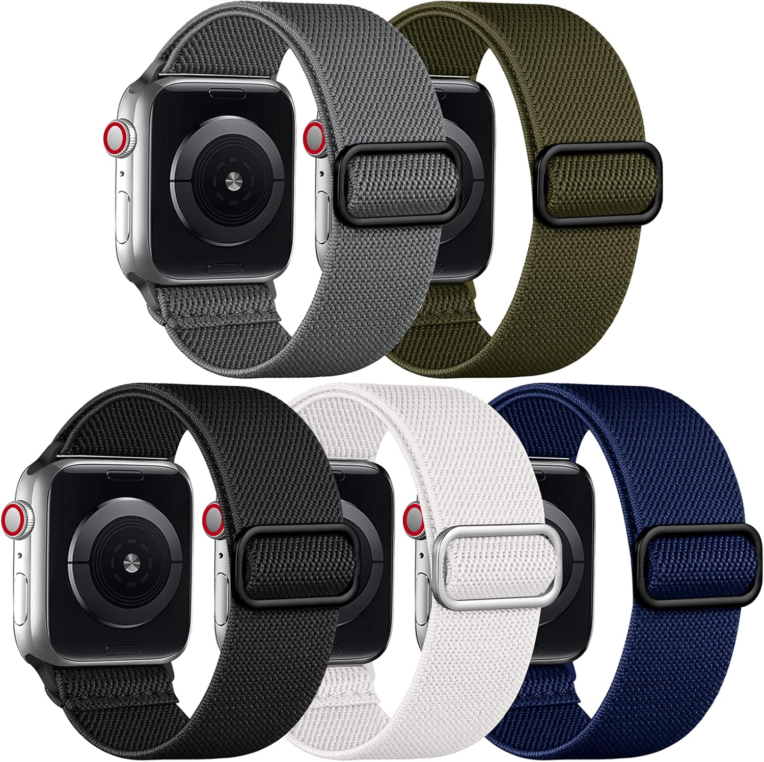Adorve Stretchy Band Compatible with Apple Watch Band Ultra 2 49mm 46mm 45mm 44mm 42mm 38mm 40mm 41mm Men Women, Soft Nylon Elastic Braided Strap for iWatch Bands Series 10/SE/9/8/7/6/5/4/3/2/1
