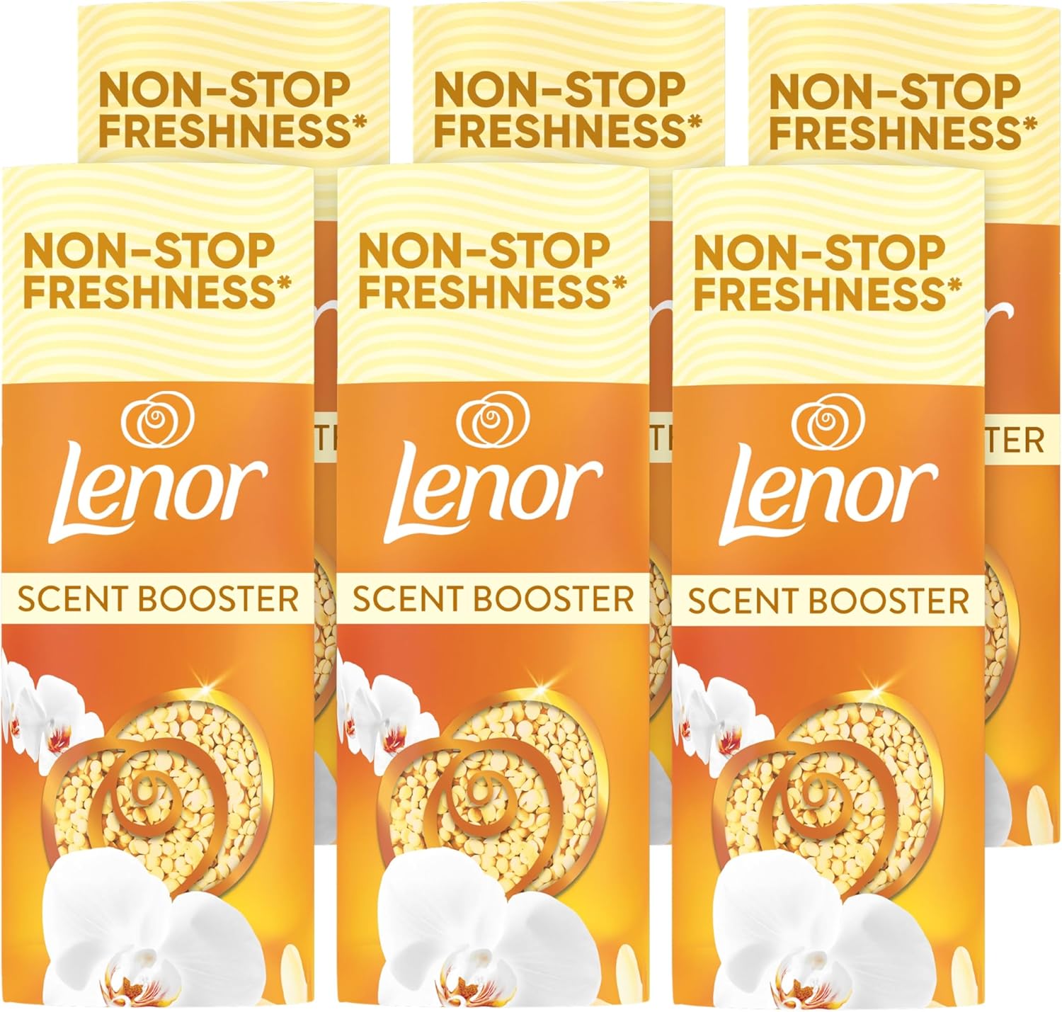 Lenor Laundry Perfume Scent Booster, 6 Packs x155 g, Gold Orchid, Non-Stop Freshness Up to 12 Weeks in Storage