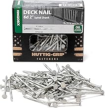 Huttig-Grip Fence Deck Nails 2 inches 6d for Wood Fencing HGN6OGSTDK1 Spiral Shank Outdoor Galvanized Finish, 1 lb Pack of 138 Nails