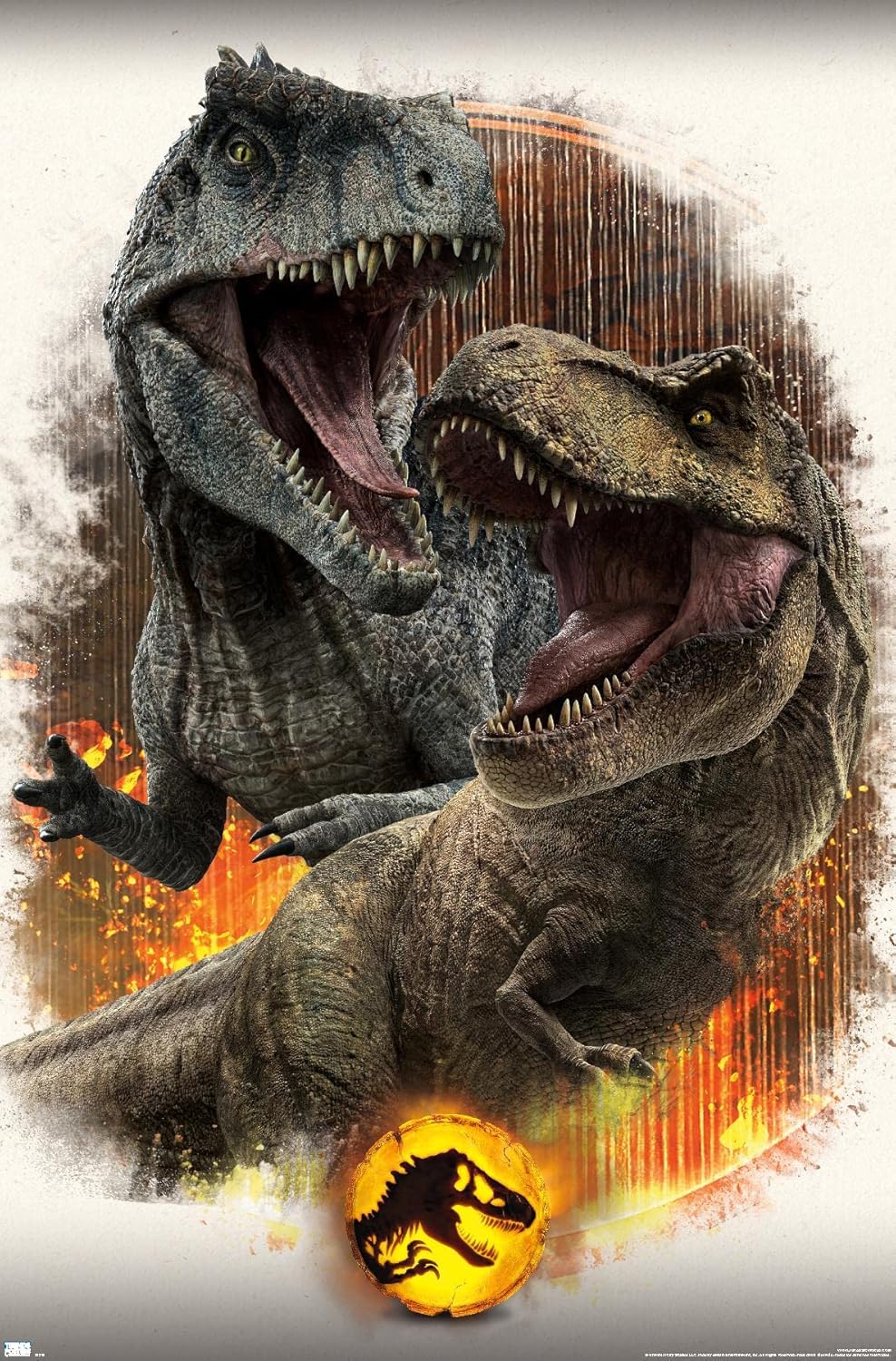 Trends International Jurassic World: Dominion - Giga Vs T. Rex Wall Poster, 34L x 22.4W, Unframed Version