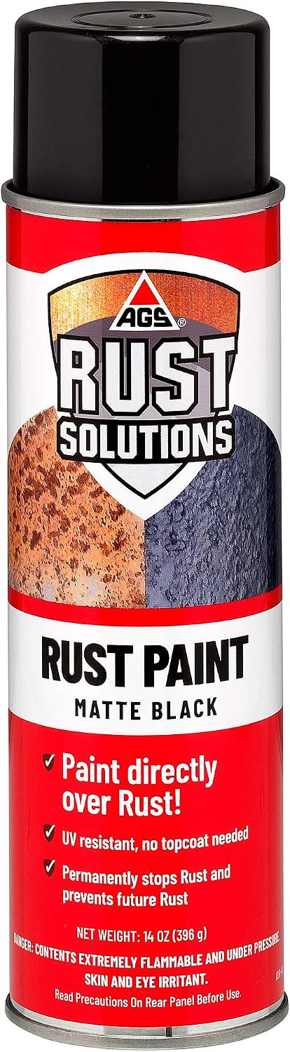 Rust Spray Paint, 14oz, Durable Matte Black Finish, Safe for All Surfaces, Eradicate Rust and Ensure Long-Lasting Protection Against Weather and Wear