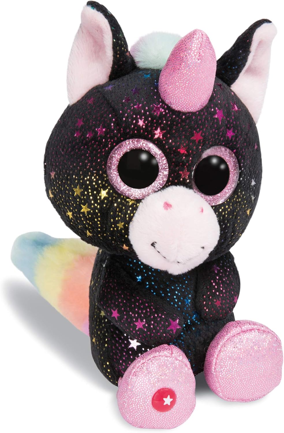 Nici 46316 galaxy Cuddy Soft Toy Glubschis Unicorn Vita-Mi 15cm, Black/Multi-Coloured Polka Dots