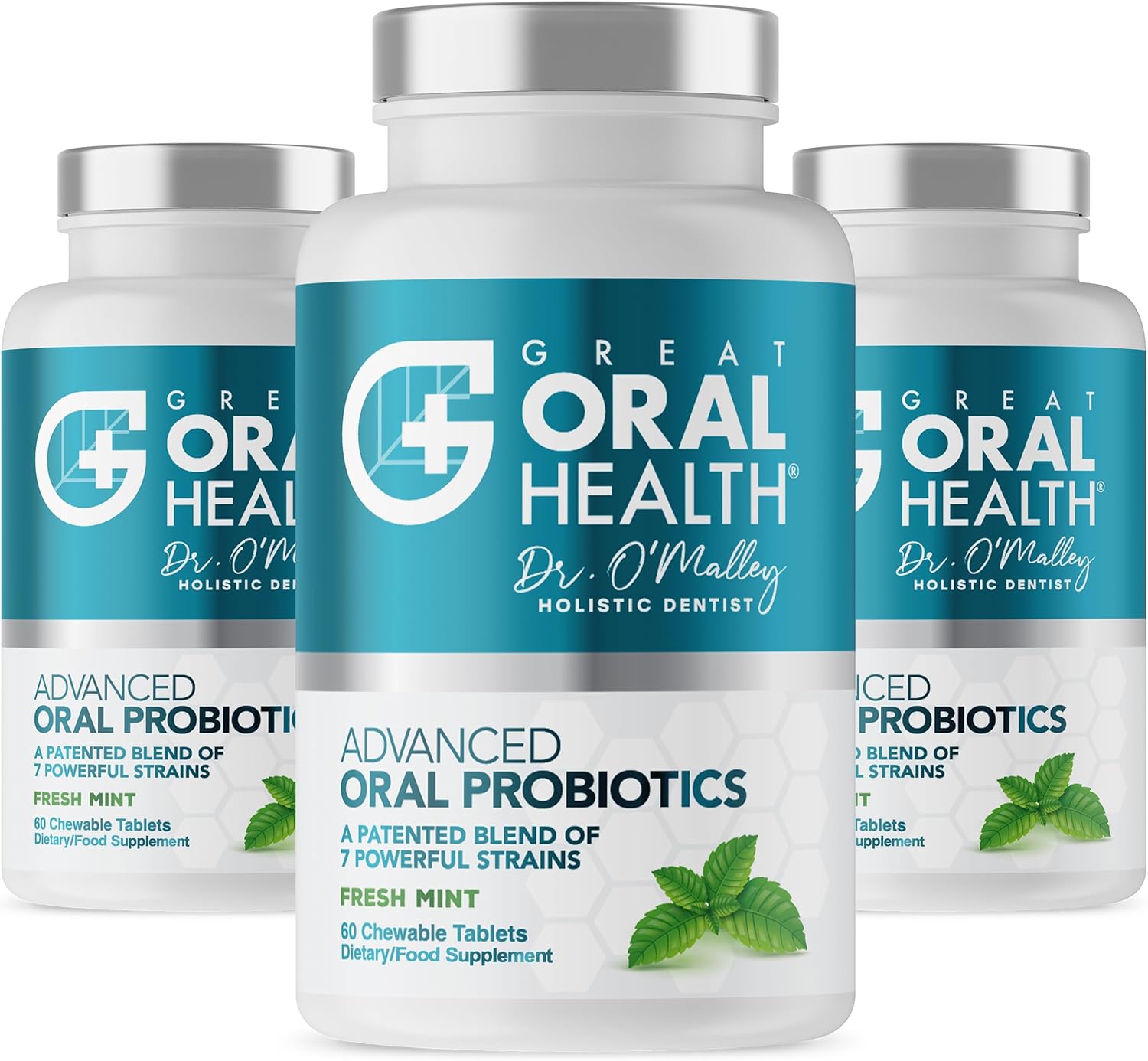 Oral Probiotics for Mouth Bad Breath Treatment for Adults: Dentist Formulated BLIS K12 M18 Advanced Oral Probiotics for Teeth and Gums, 60 Chewable Oral Health Probiotics Supplement Tablets (Mint 3pk)