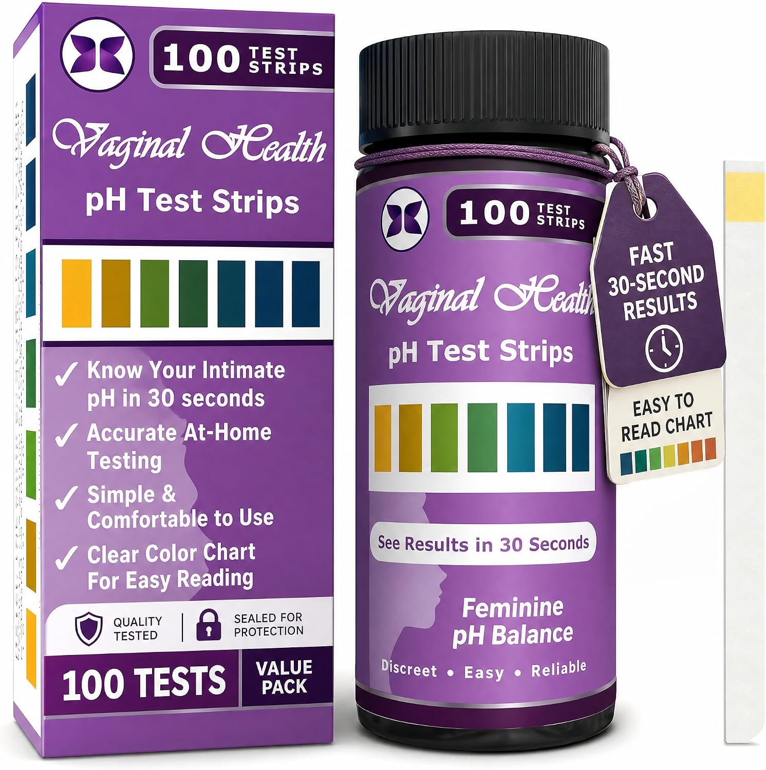 Just Fitter Feminine pH Test Strip. pH Balance Test Strips for Women. This Vaginal pH Test Helps Detect BV and Other Infections. A Must Have for Womens pH Balance