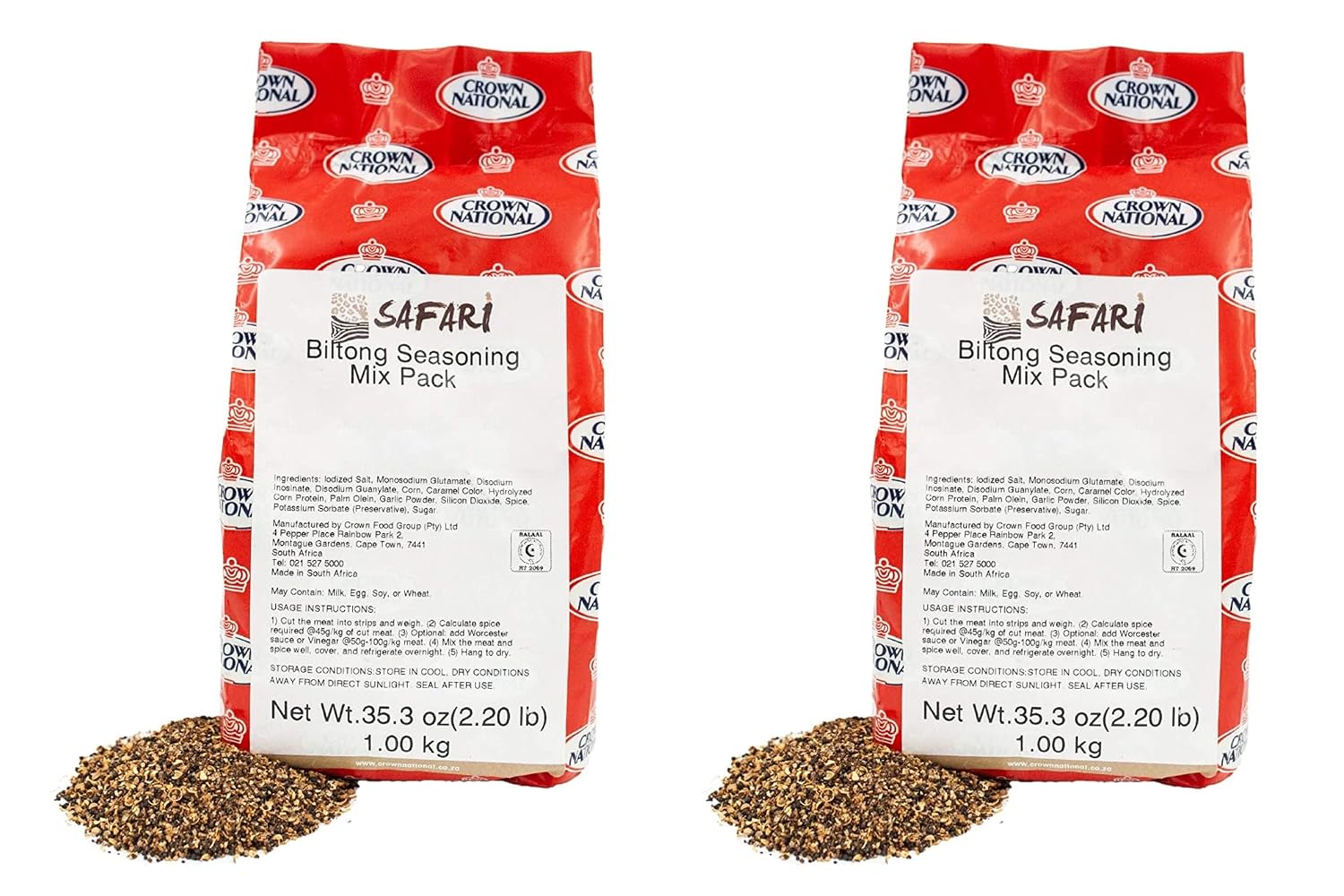 Safari Biltong Jerky Seasoning, 2.2 lbs Beef Spice Pack of 2