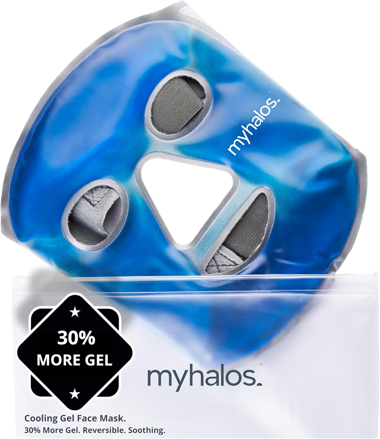 MyHalos Ice Face Mask, Cooling Gel Pack for Migraine, Swelling & Puffiness