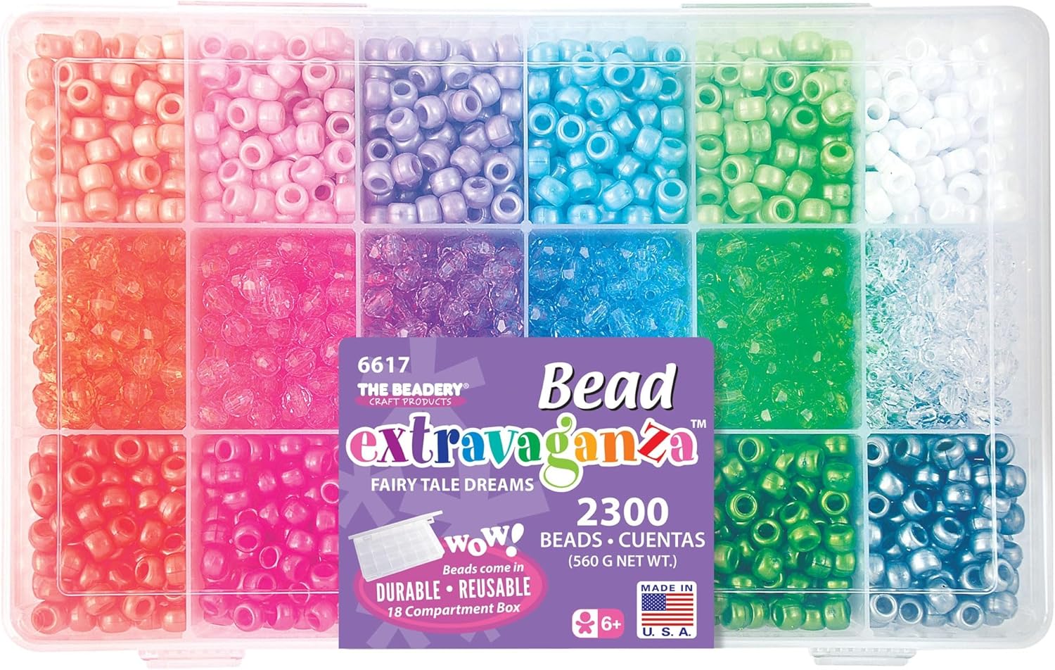 The Beadery Fairy Tale Dreams Bead Box, 18 Compartment, Assorted
