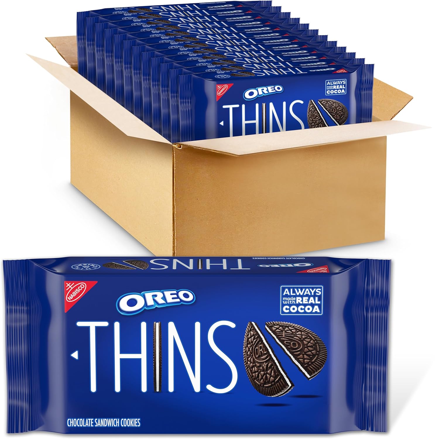 OREO Thins Chocolate Sandwich Cookies, 12 - 9.21 oz Packs