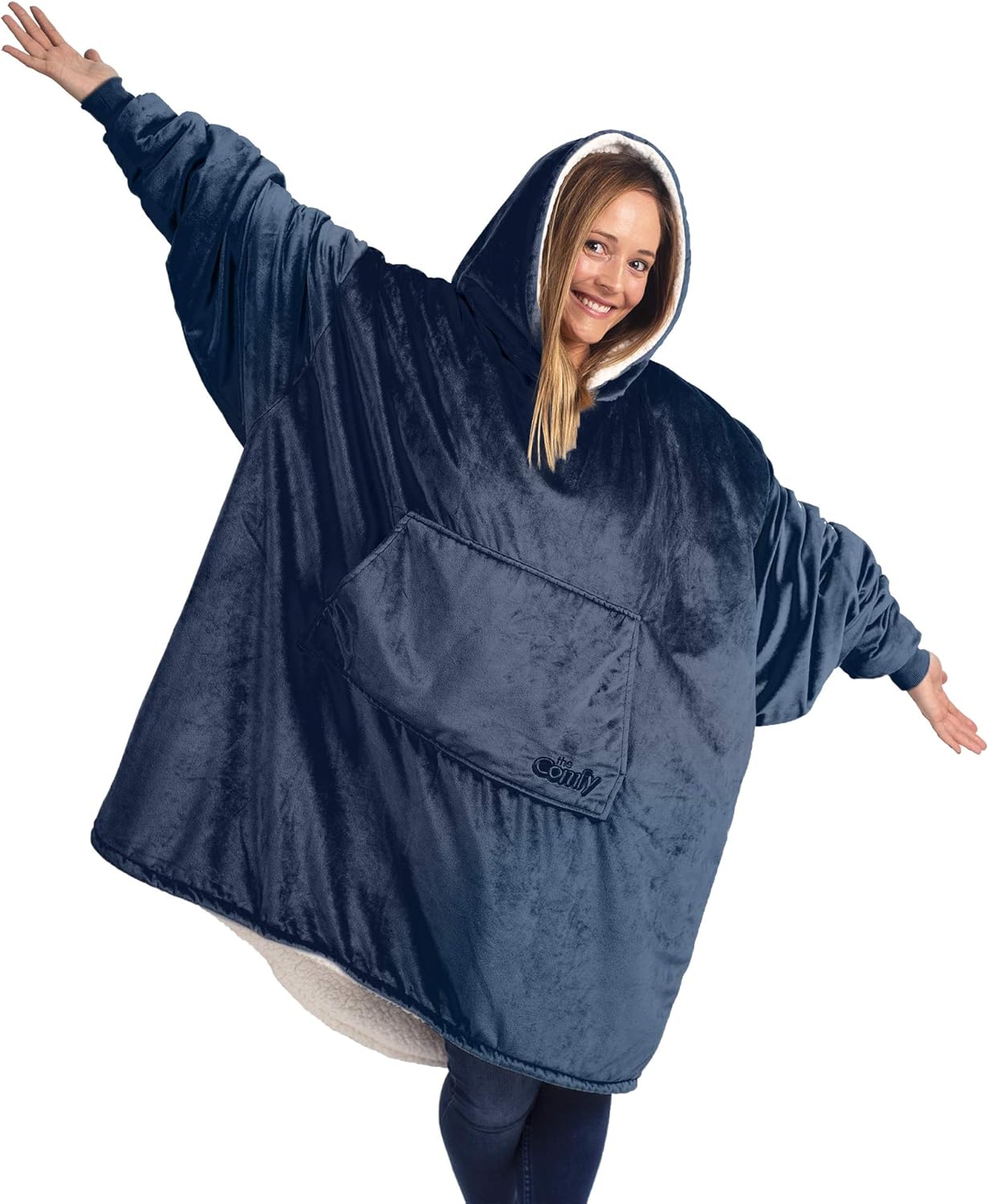 THE COMFY Oversized Microfiber & Sherpa Wearable Blanket, Gift for Any Occasion, Seen on Shark Tank, One Size Fits