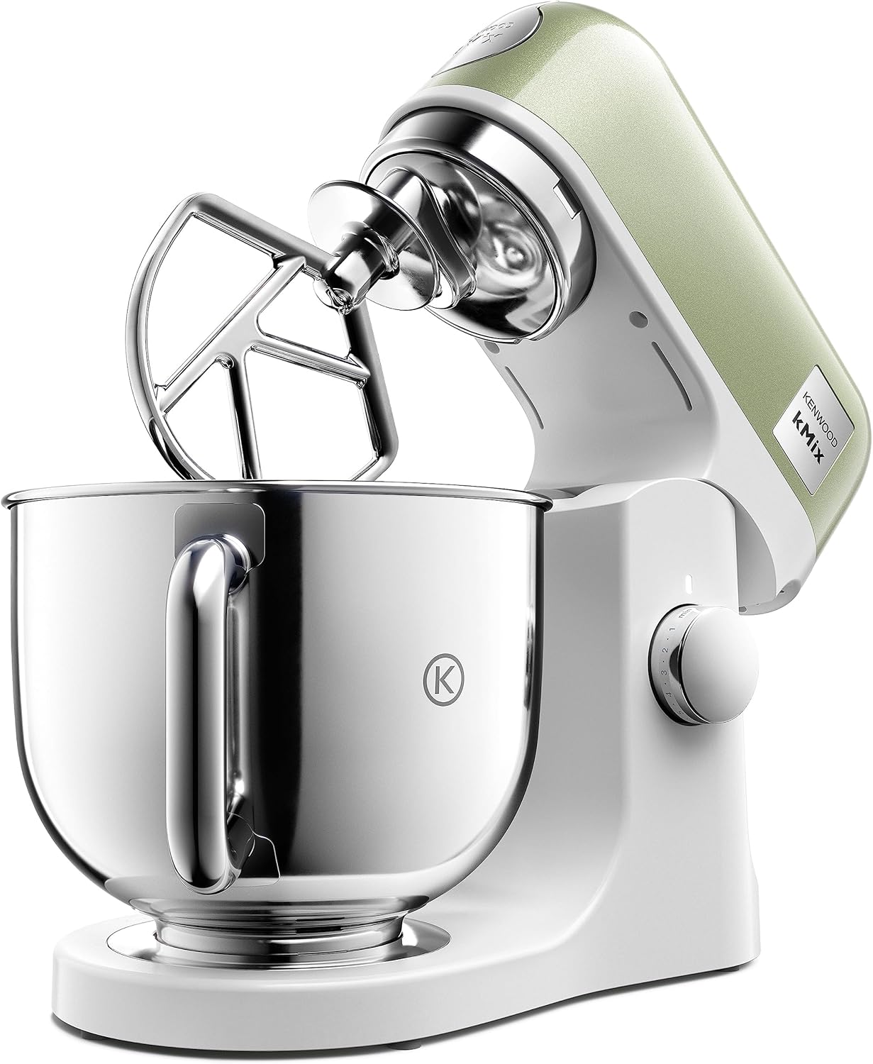 Kenwood kMix Stand Mixer ‎KMX760AGR for Baking, Stylish Kitchen Mixer with K-beater, Dough Hook and Whisk, 5 L Stainless Steel Bowl, Removable Splash Guard, 1000 W, Editions Green