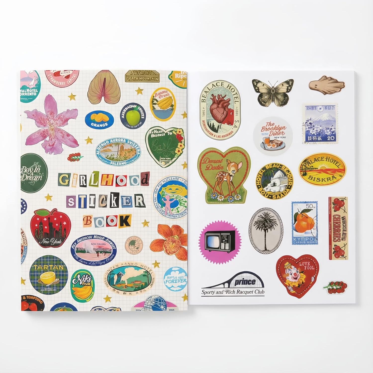 Retro Sticker Book for Girls, Aesthetic Sticker Book with 1260+ Vintage Stickers for Journaling, Scrapbooking, DIY Crafts - Vintage Girlhood Designs, Premium Matte Paper, Ideal Teen Gift.