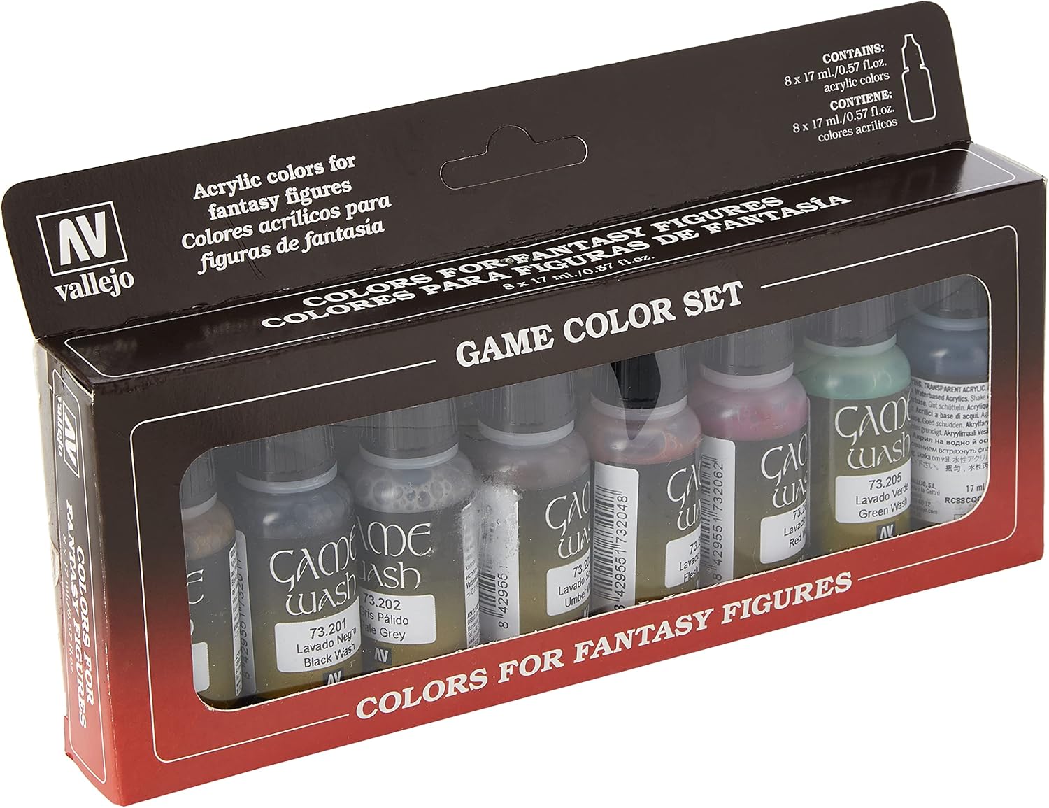 Vallejo Watercolour AV Washes Set - 8 x 17ml , Blue