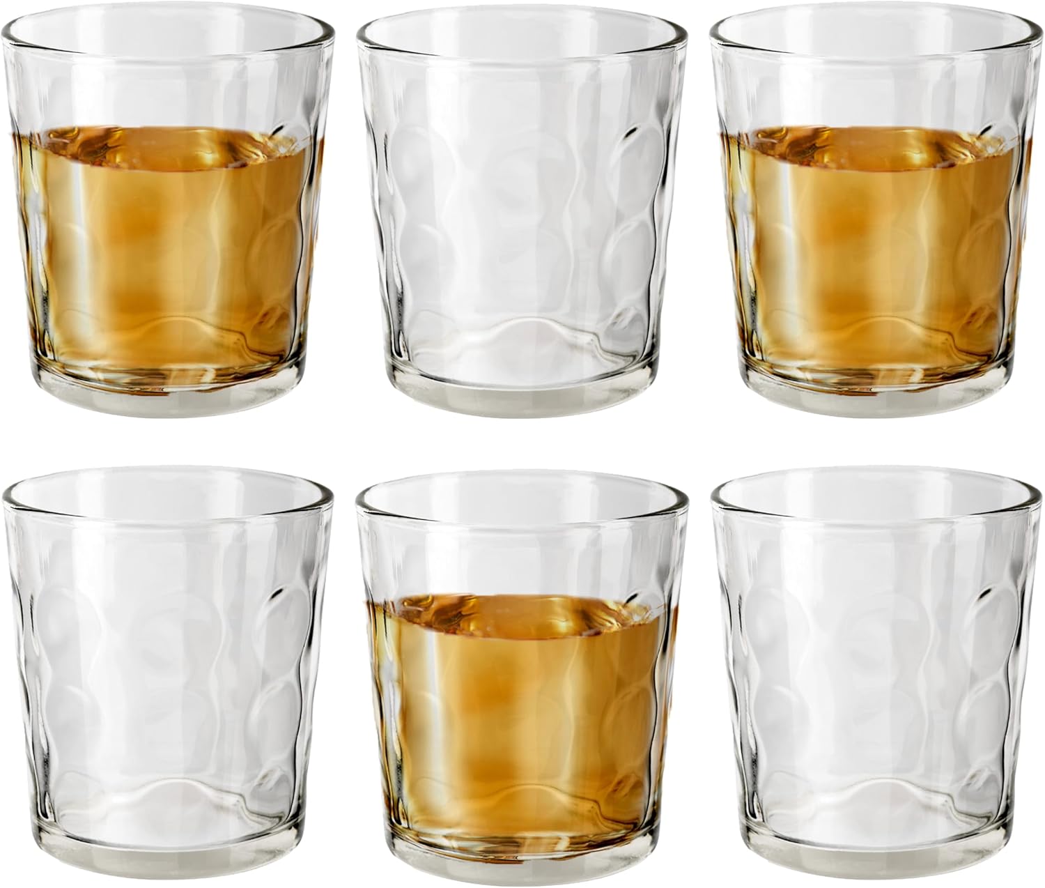 HOMESHOPA Short Glass Tumblers, 6 Pack 255ml (9oz) Drinking Clear Pebble Whisky Cocktail Glasses, Transparent Glassware Drinkware Tumbler, Perfect for Home, Restaurants Kitchen, Dishwasher Safe