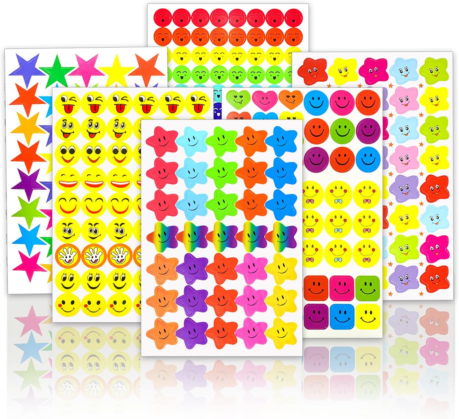 4980 PCS Stickers(60 Sheet) Happy face Stickers and Star Stickers for Teachers, Children and Parents' Reward Stickers, Children's Handmade Scrapbook Decoration