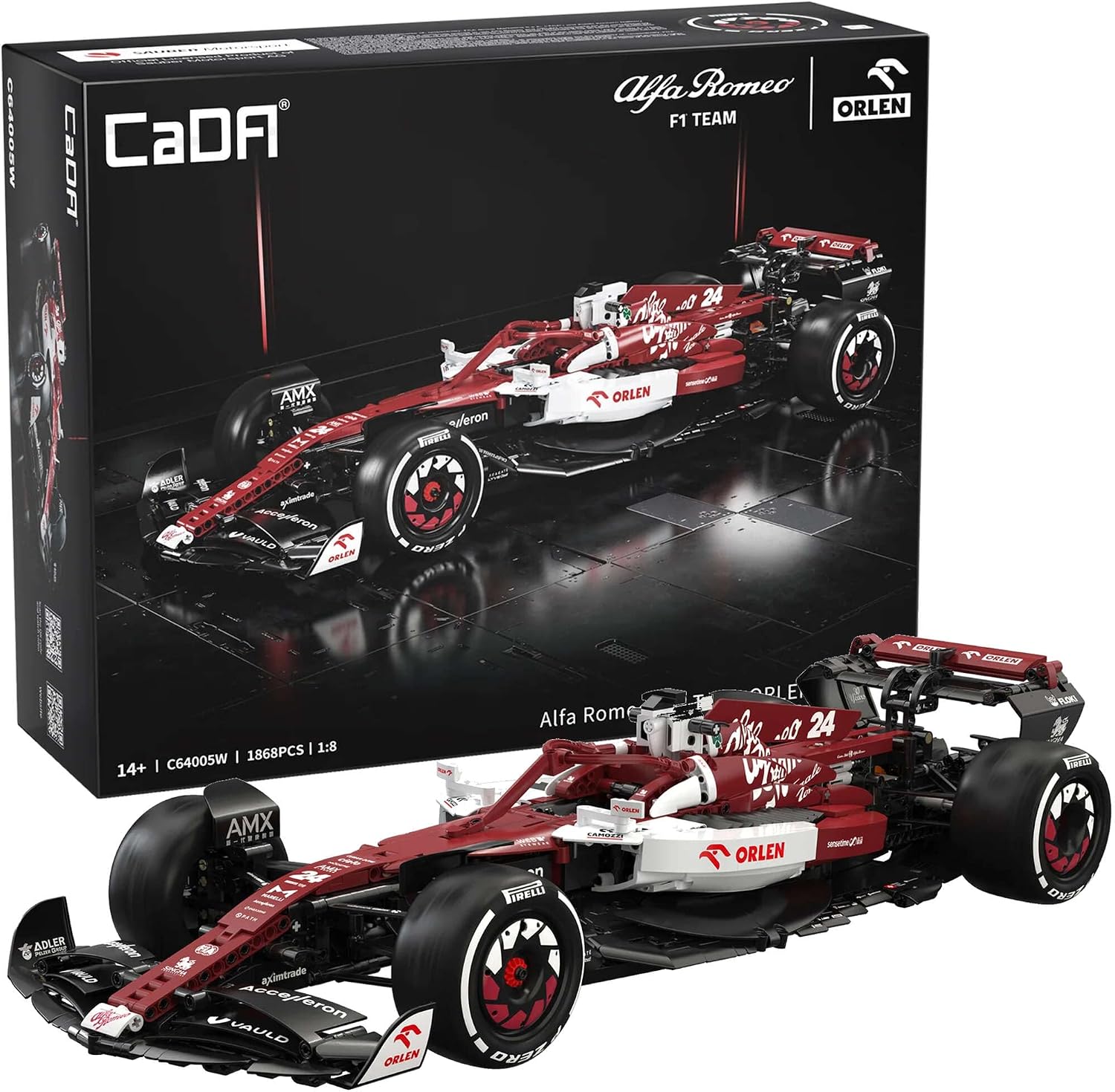 CaDA Alfa Romeo F1 ORLEN C42 Car 1:8 Brick Model 1868pcs C64005W