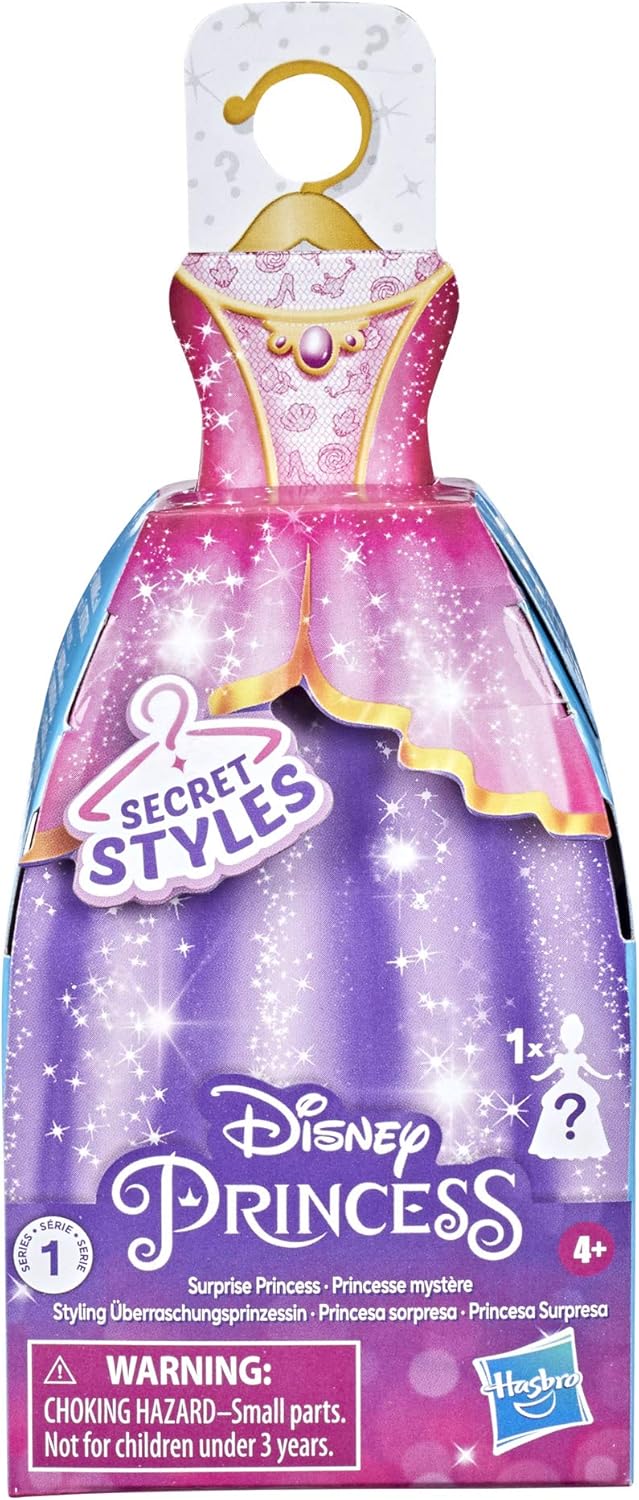 Disney Princess Secret Styles Surprise Princess Series 1, Mini Fashion Doll with Dress, Blind Box Collectible Toy for Girls 4 Years and Up