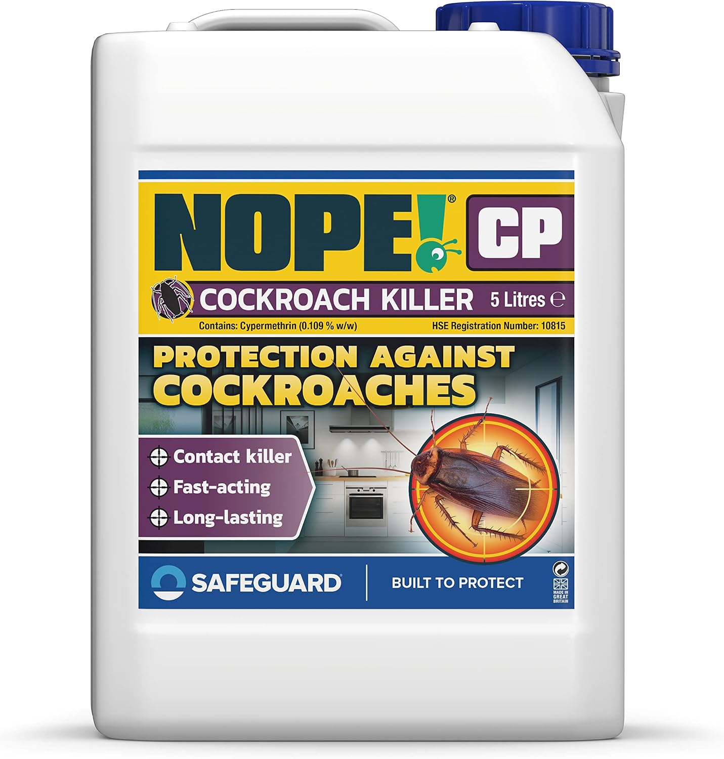 NOPE! CP Cockroach Killer Spray (5L) Odourless, Strong, Contact Killer for Home use.