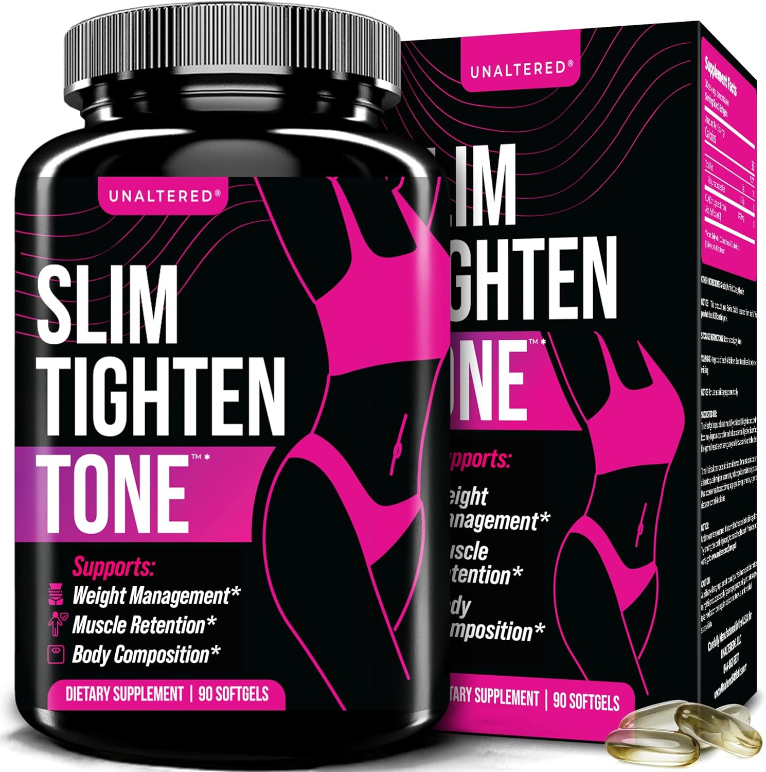 UNALTERED Belly Fat Burner for Women - Slim Waist, Lose Stomach Fat, Reduce Bloating - Natural Weight Loss Pills, Appetite Suppressant, & Metabolism Booster - 90 Capsules