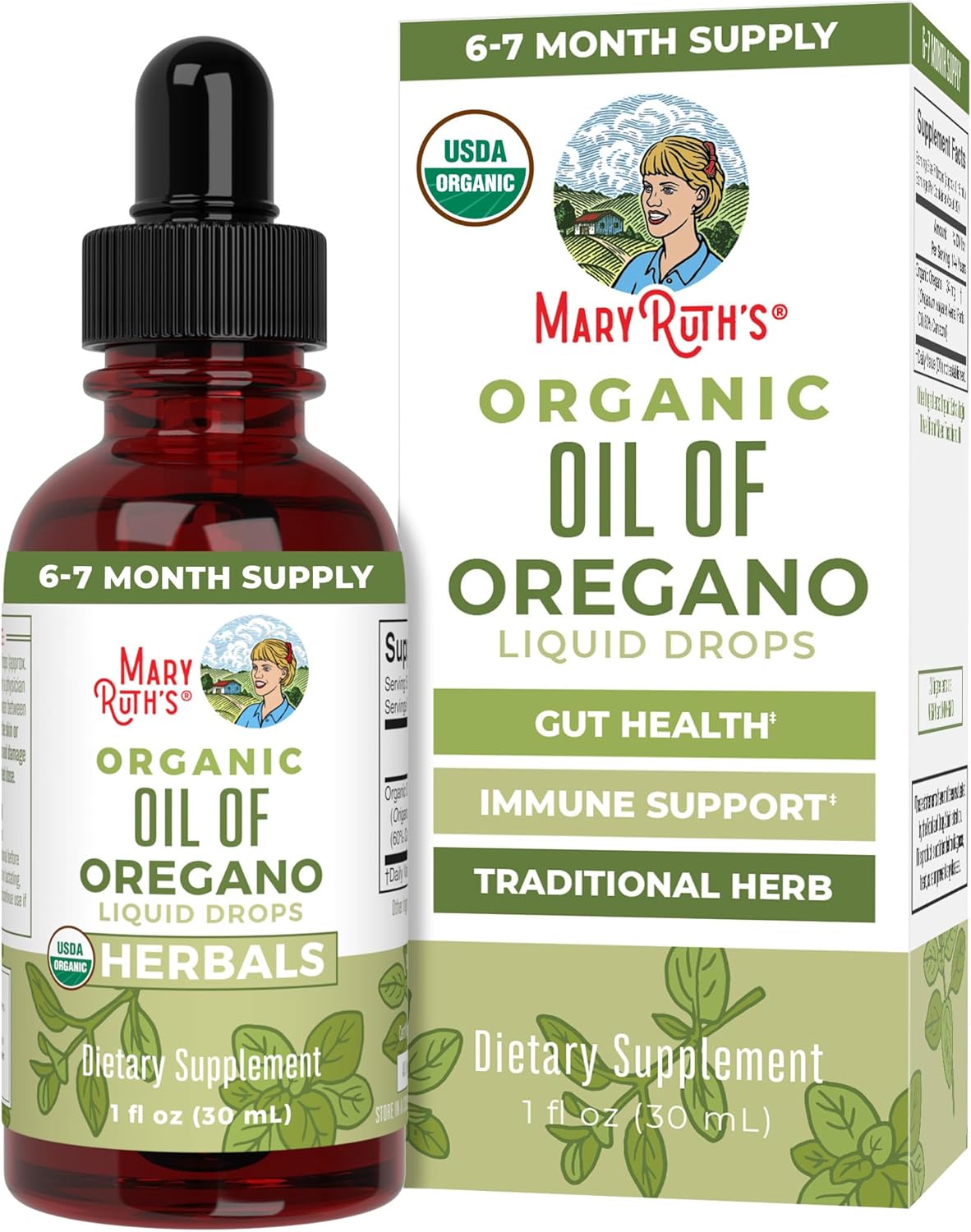 MaryRuth Organics, Oil of Oregano Drops, Vegan Oregano Oil Drops, 30ml, Vegetarian, Gluten Free, Soy Free, GMO Free