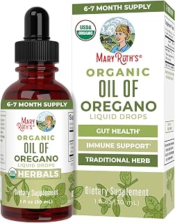 MaryRuth Organics Oregano Oil Drops | 6 Month Supply | USDA Organic Oil of Oregano Liquid | Herbal Blend for Immune Support | Digestive Health | Overall Health | Vegan | Sugar Free | Non-GMO | 1 Fl Oz