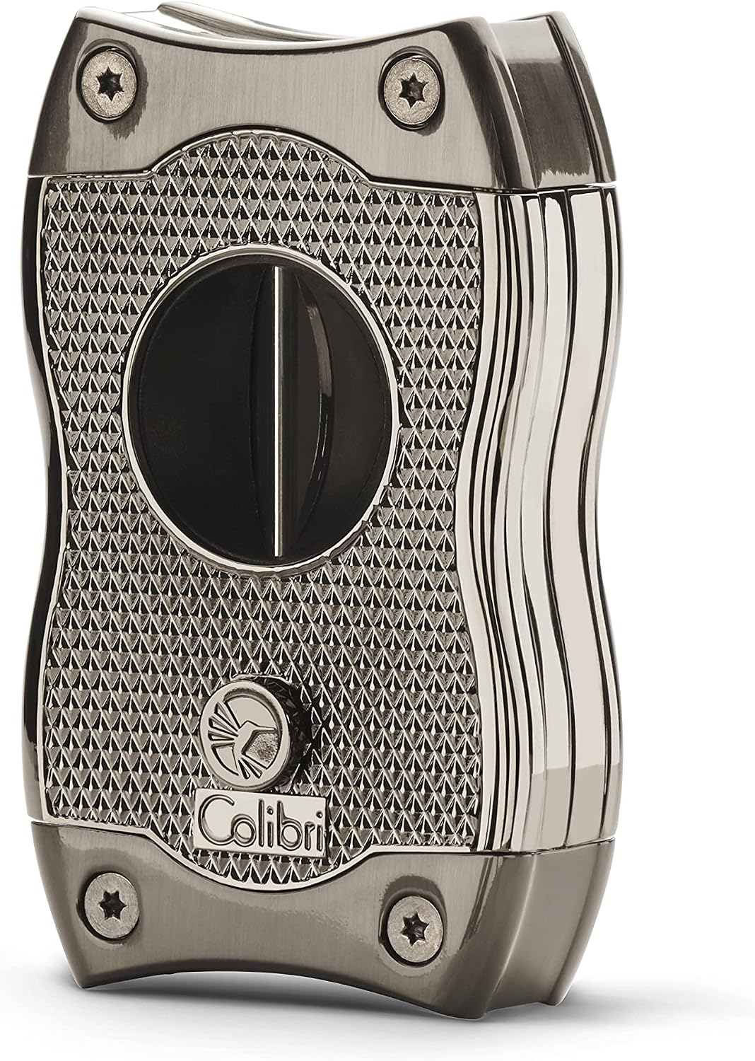 Colibri SV-Cut Cigar Cutter| Black/Chrome/Gunmetal/Rose Gold |Spring Loaded Release | Deep 7mm V Cut and up-to 3mm Straight Cut | Up-to 68 Ring Gauge Cigars | Ergonomic Design (Gunmetal)