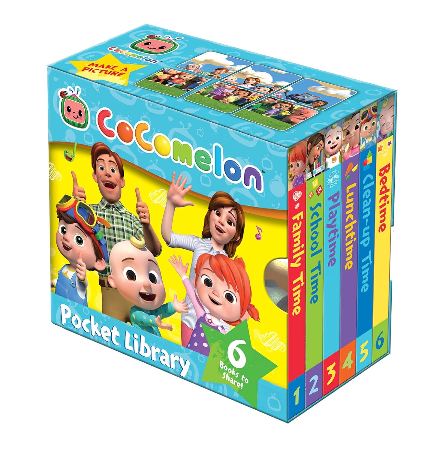 Official CoComelon Pocket Library: 6 little books about JJ, his family and friends – perfect for pre-schoolers!
