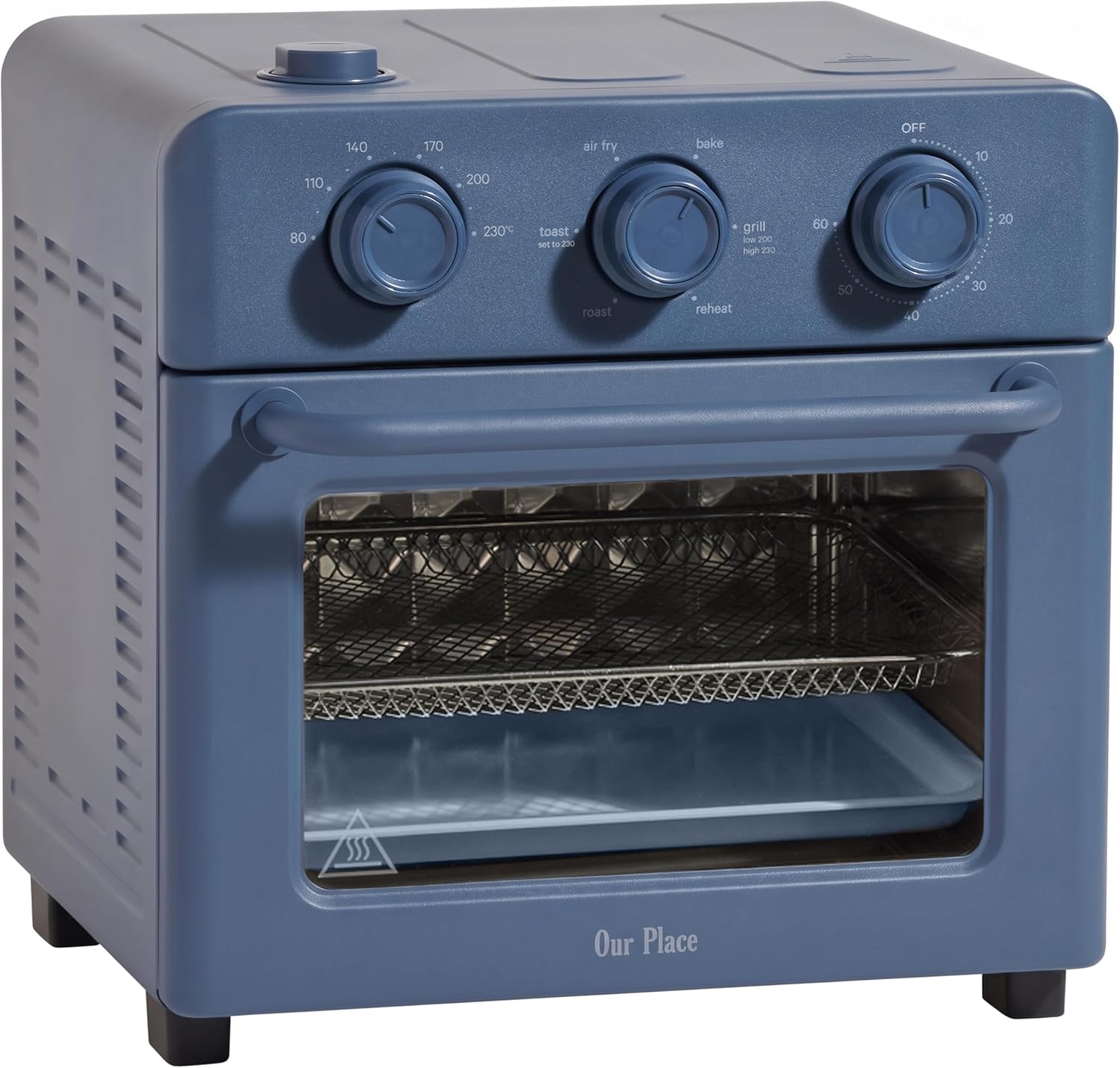 Our Place Wonder Oven | 6-in-1 Air Fryer & Toaster Oven with Steam Infusion | Compact, Countertop Friendly, Fast Preheat, Multifunctional | Air Fry, Toast, Roast, Bake, Reheat & Broil | Blue Salt