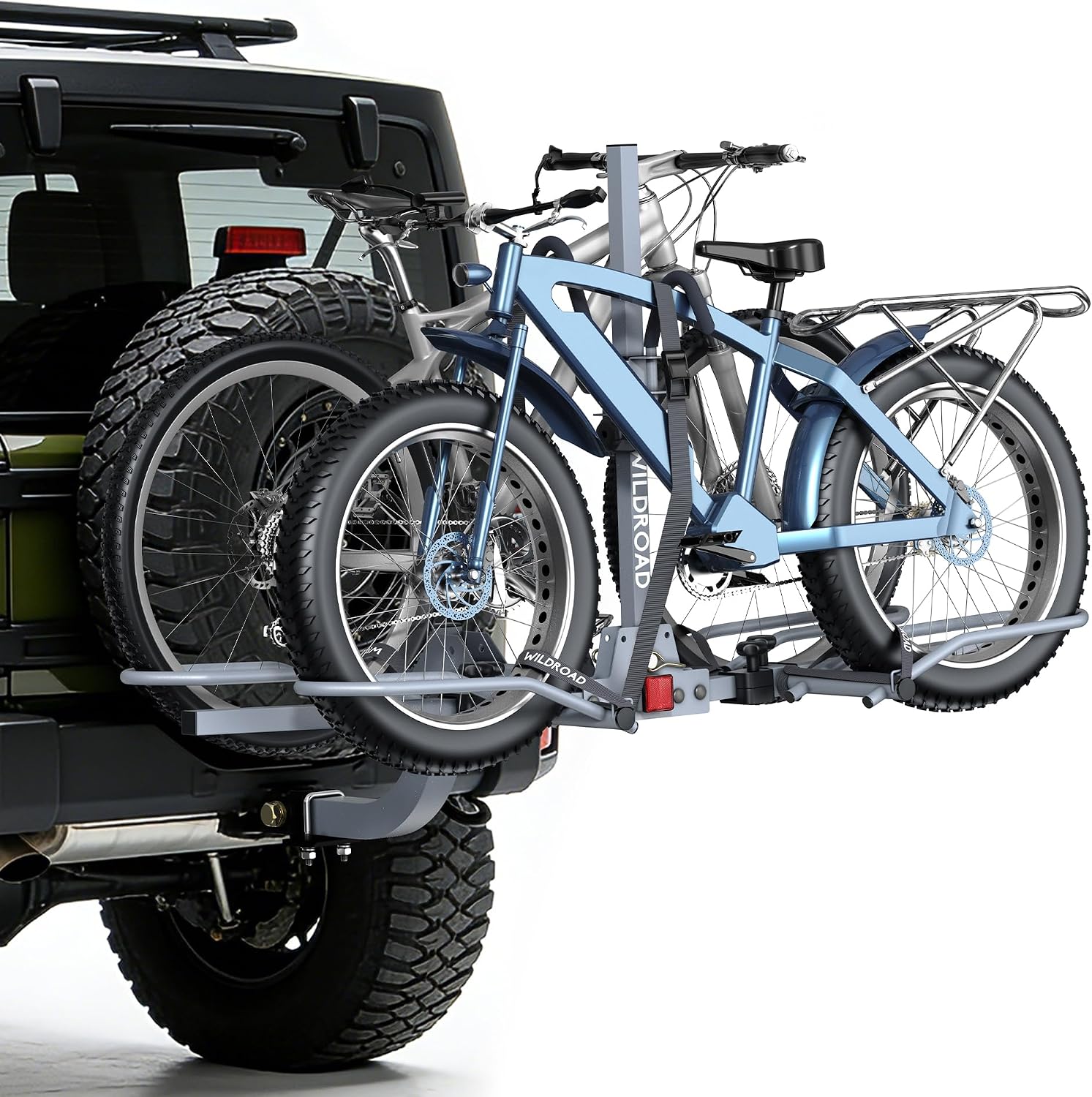 WILDROAD Hitch Bike Rack, Wobble Free Smart Tilting Bike Rack, Foldable 2-Bike Rack for Standard, Fat Tire and E-Bike, 2-Bike 180 lbs Capacity, Fits 2-inch Receiver