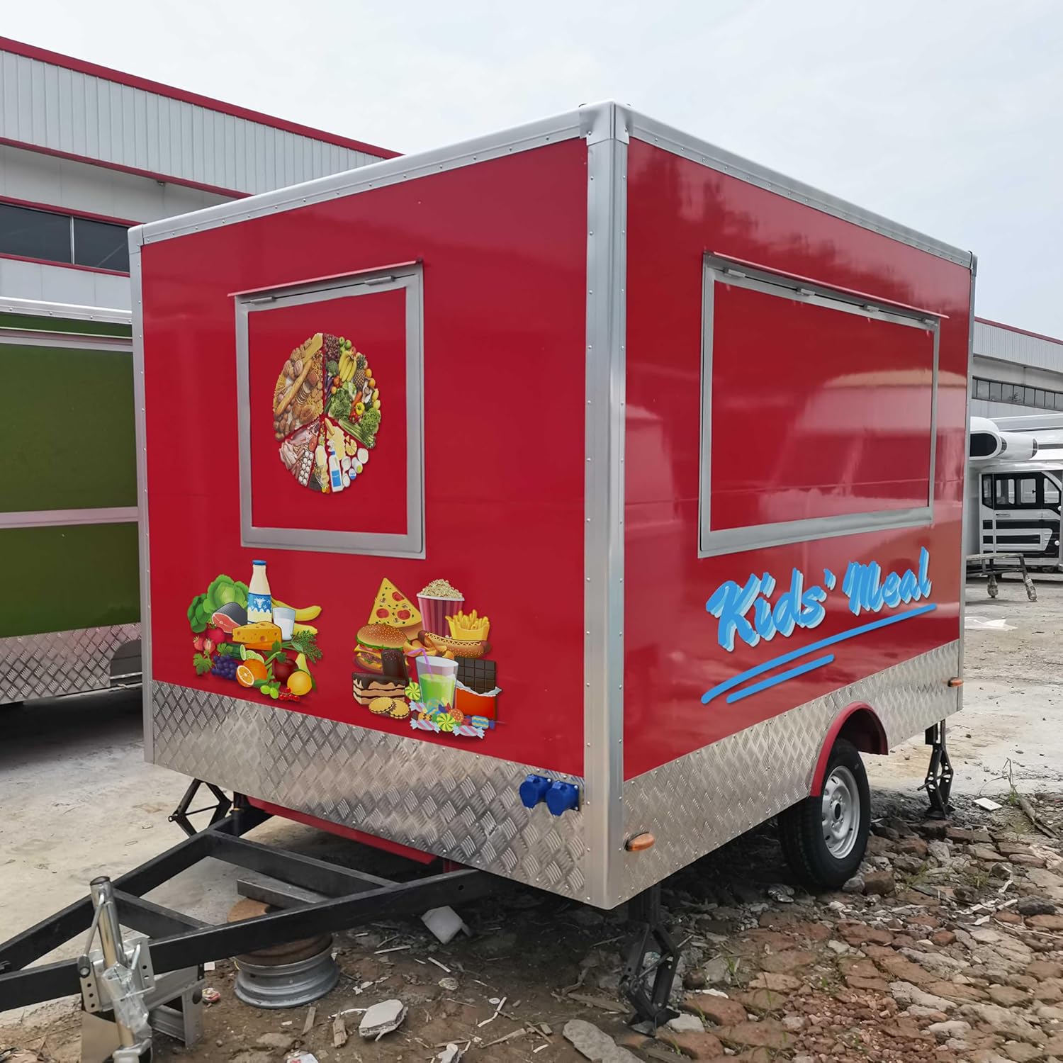 BELYOO 10FT Meal Food Vending Trailer, Mobile Fast Food Trailer with Concession Window, Enclosed Box Meal Food Truck Cart, Commercial Food Cargo Utility Trailer for Sale Hot Dog Ice Cream Truck