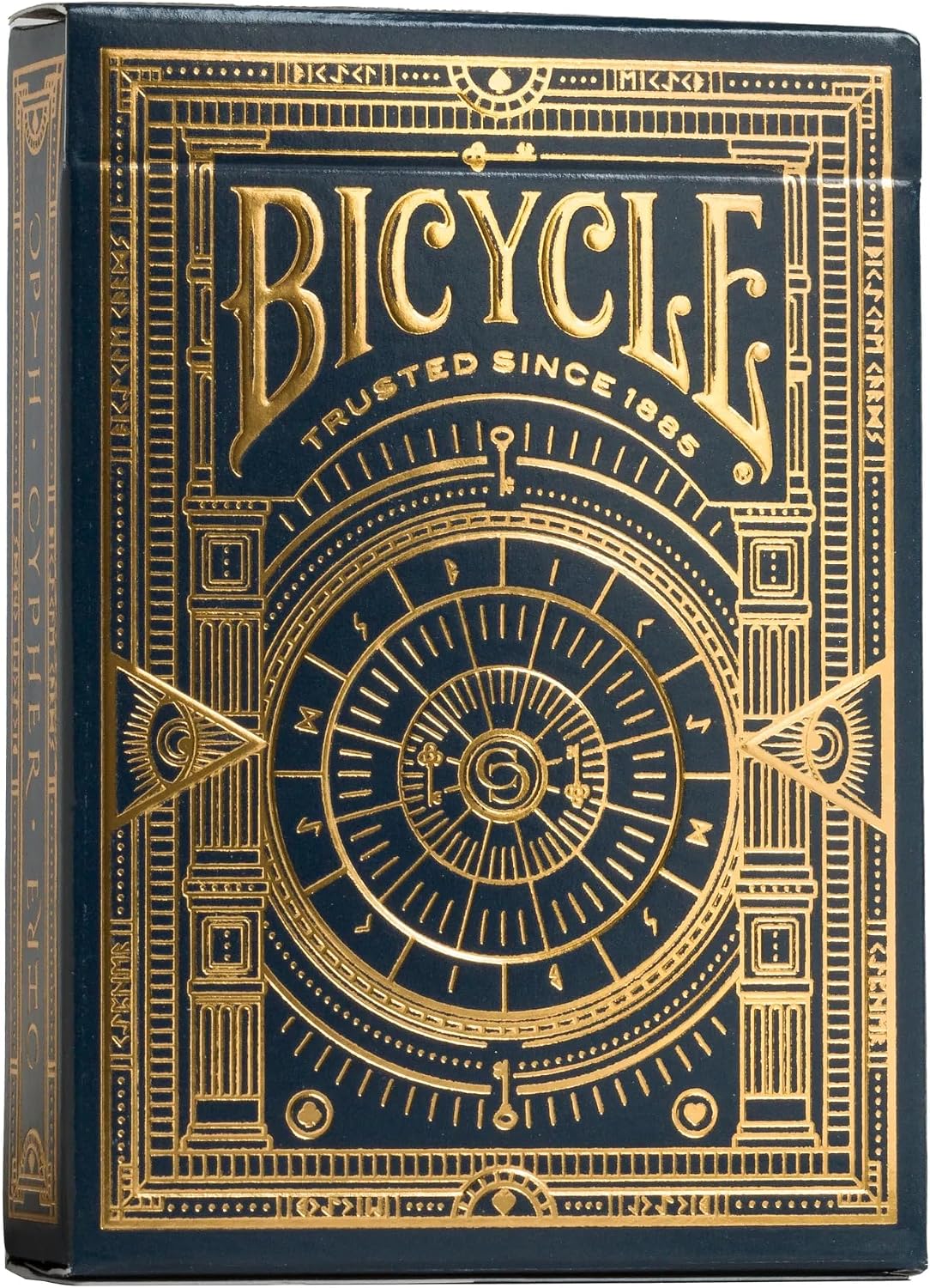 Bicycle Cypher Premium Black Playing Cards, Gold Foil, Encrypted Messages in Playing Cards, 1 Deck