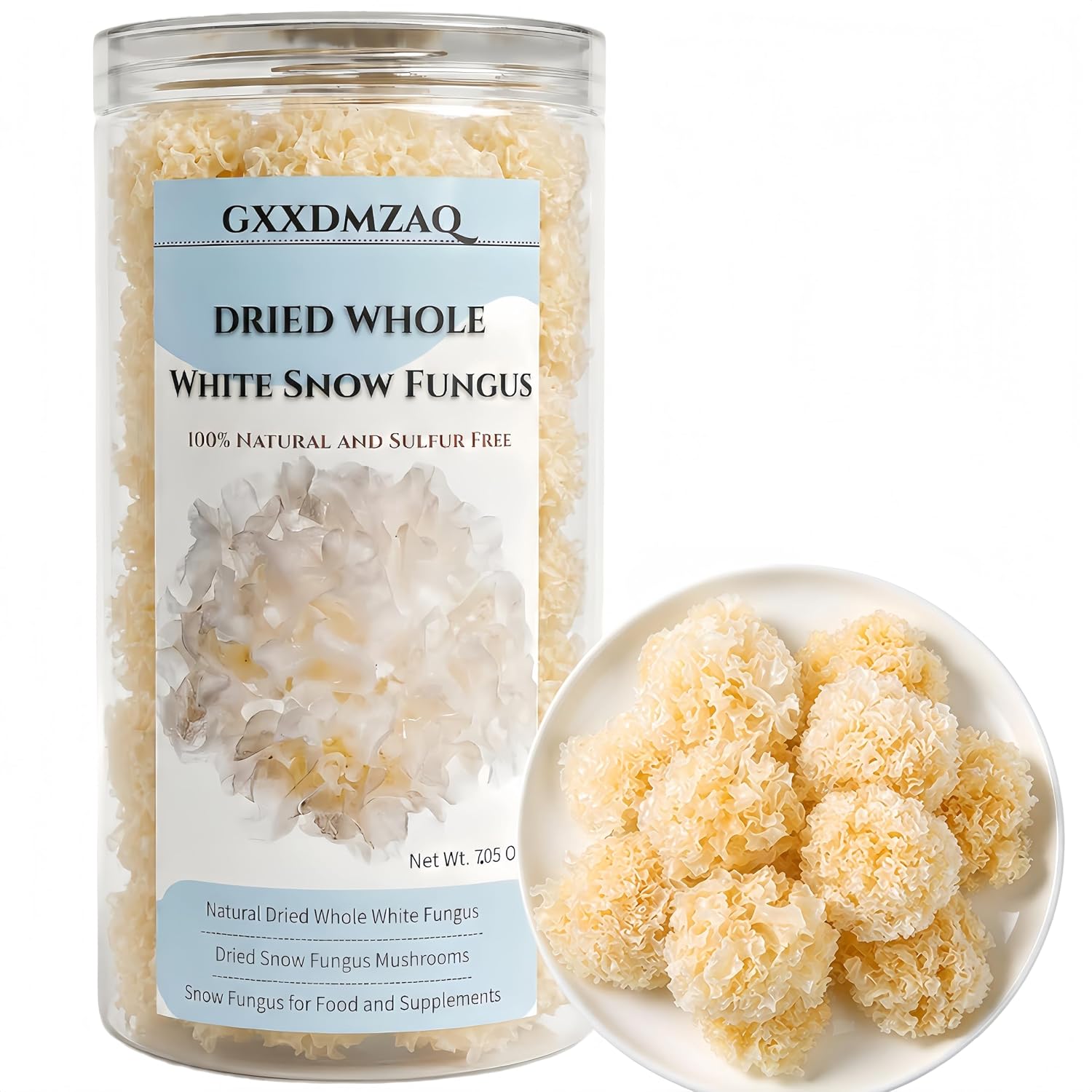 7.05 oz Dried White Fungus (Tremella Mushroom) - Rootless Snow Fungus