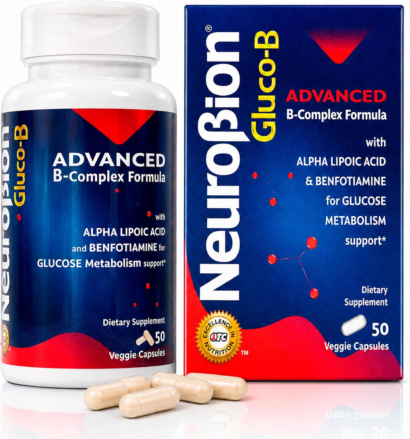 Neurobion Gluco B con Acido Alfa Lipoico Dietary Supplement B Complex with Alpha Lipoic Acid, Complejo B 30 Capsule